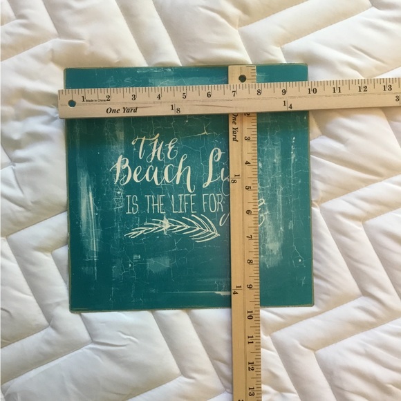 WALL DECOR  10” x 10” Beach life is the life for me! Sign teal Interior/exterior - Picture 3 of 4